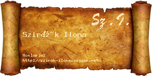 Szirák Ilona névjegykártya