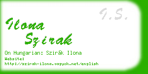 ilona szirak business card